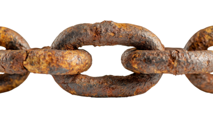 Rusty Chain Links on Transparent Background

