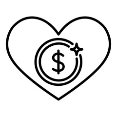 Conceptual icon of charitable funding and financial generosity. Symbolizes donations, fundraising, compassionate giving, and monetary support for causes.