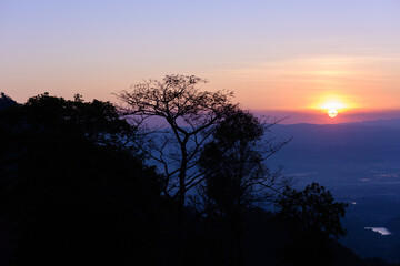 Sunrise in the morning, sunrise with clouds.