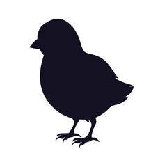 Cute Baby Chick Silhouette Vector  Icon Graphic.