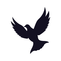 Fototapeta premium Holy Spirit Dove in Flight Silhouette Vector Icon.