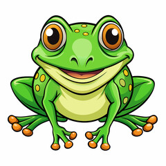 green frog vector illustration