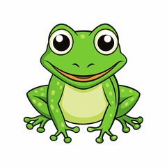 green frog isolated on white