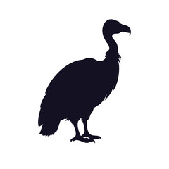 Griffon Vulture or Condor Silhouette Vector Graphic Icon.