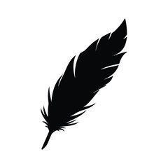 Bird Feather Silhouette Vector. Simple Minimalist Icon