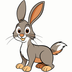 Fototapeta premium rabbit illustrations in white