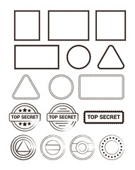 Grunge postage stamp collection. Set of post stamp. Retro grunge postmark. Vintage grunge postage stamp