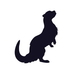 River Otter or Weasel Silhouette Icon Vector Graphic.