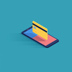 Mobile Payment with Credit Card &ndash; Isometric Digital Finance Concept