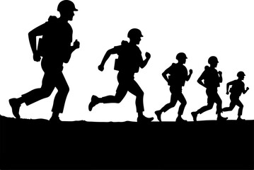 Obraz premium soldiers, military, army, advance, uphill, climb, vector bundle