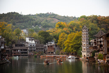 Fenghuang Ancient Town. Located in Fenghuang County. Southwest of HuNan Province, China. Fenghuang is a popular tourist destination of Asia.