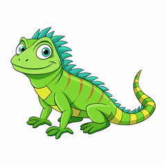 Obraz premium green iguana cartoon