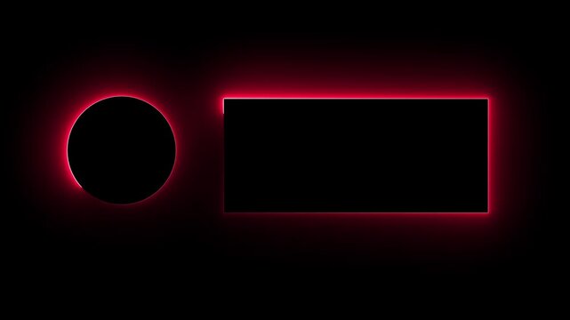 Glowing rectangle neon frame animated background neon frame background with for music video...