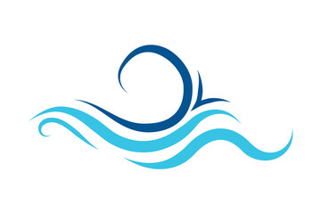 Line water wave icon. Wavy lines water. Vector illustration line icon with simple doodle wave