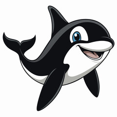 Fototapeta premium shark cartoon isolated on white