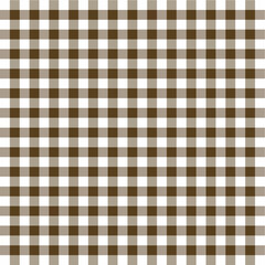 Gingham seamless pattern with dark brown and white color, checkerboard background, square, tablecloth, book cover, Vector illustration