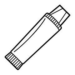 Toothpaste line art vector