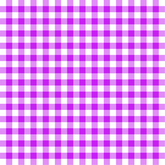 Gingham seamless pattern with purple and white color, checkerboard background, square, tablecloth, book cover, Vector illustration