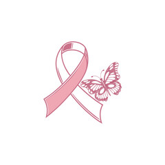 pink ribbon vector 