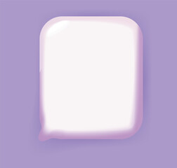 Vector 3D speech bubble on purple background