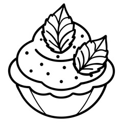 Mint Chocolate Chip line art vector