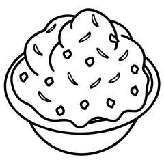 Mint Chocolate Chip line art vector