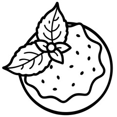 Mint Chocolate Chip line art vector