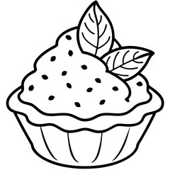 Mint Chocolate Chip line art vector