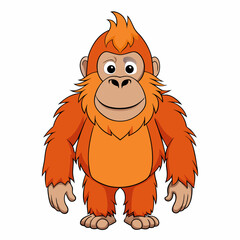 orangutan in a white background