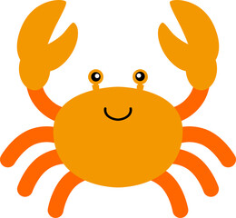 Minimal Flat Crab Illustration for Summer Clipart