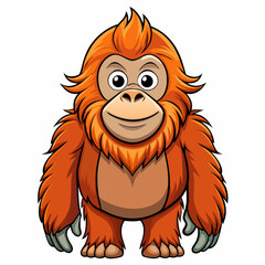 orangutan in a white background