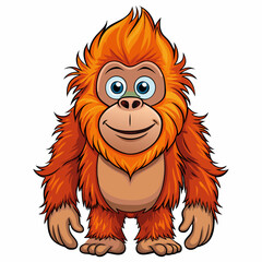 orangutan in a white background