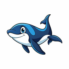 vector illustration of cartoon orca