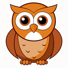 vector illustration of cartoon owl