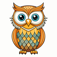 vector illustration of cartoon owl