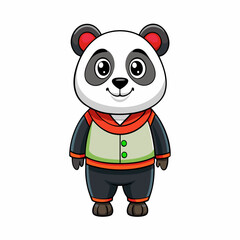 vector illustration of cartoon panda