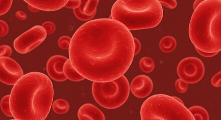 Red blood cells erythrocytes flowing in blood vessels medical illustration art