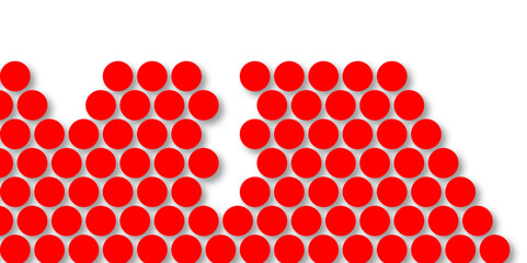 Red tiles wall. round marble textures, ball tiles. Top view pavement circle block red texture with seamless patterns floor background. Air Bubble wrap texture background. Textured Background.