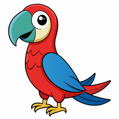 cartoon parrot on white