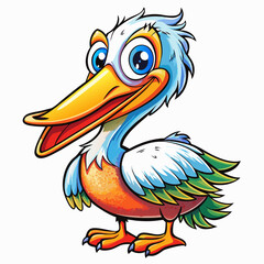 illustration of cartoon pelican