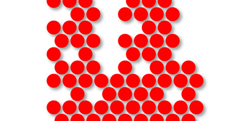 Red tiles wall. round marble textures, ball tiles. Top view pavement circle block red texture with seamless patterns floor background. Air Bubble wrap texture background. Textured Background.