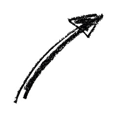 Hand drawn ink arrow illustration in sketch style. Business doodle clipart. Single element for design