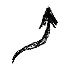 Hand drawn ink arrow illustration in sketch style. Business doodle clipart. Single element for design