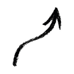 Hand drawn ink arrow illustration in sketch style. Business doodle clipart. Single element for design