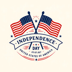 American Independence Day Celebration Emblem isolated on a transparent background