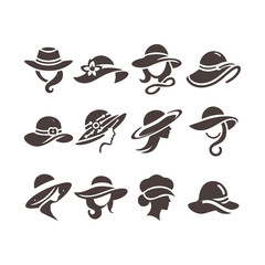 Women Hat Logo Vector 4
