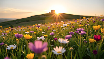 Texas Wildflowers at Sunrise