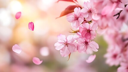 motion Cherry Blossom petals falling in slow