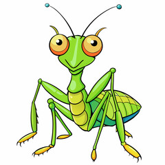 praying mantis isolated on white