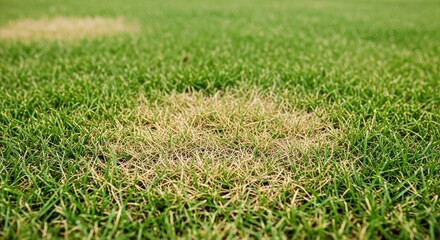 Fototapeta premium Lawn Grass Uneven Fertilizer Growth Patterns Discolored Patchy